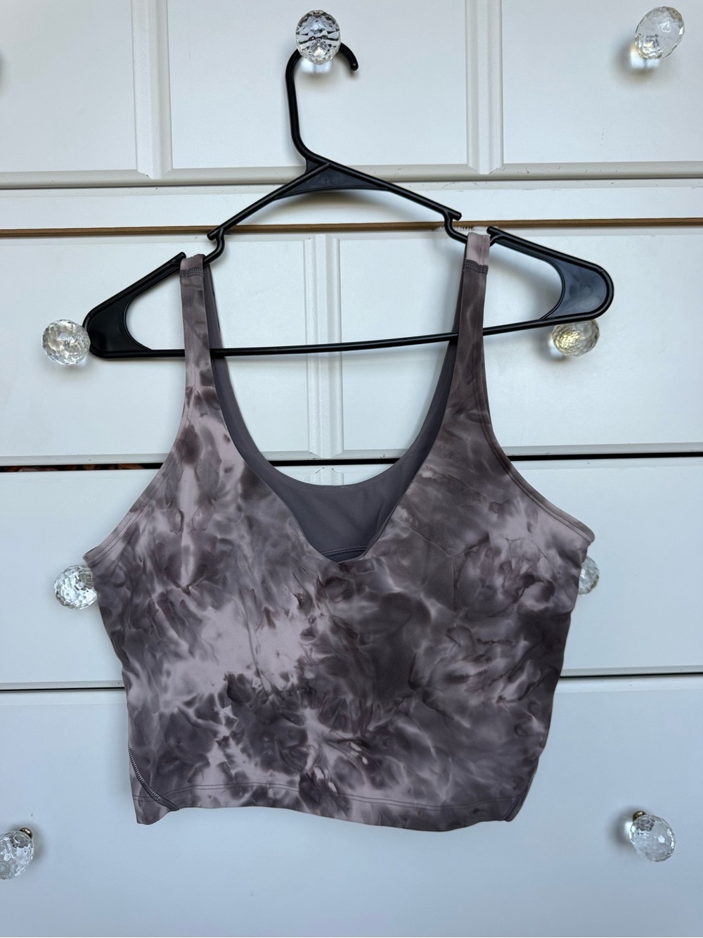lululemon athletica Tie-Dye Scoop Neck Crop Tank Top - Taupe Gray
